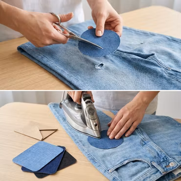 Jeanslappar stryka på 10-pack – 5 denimnyanser