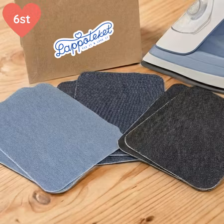 Jeanslappar stryka på 6-pack – 3 denimnyanser