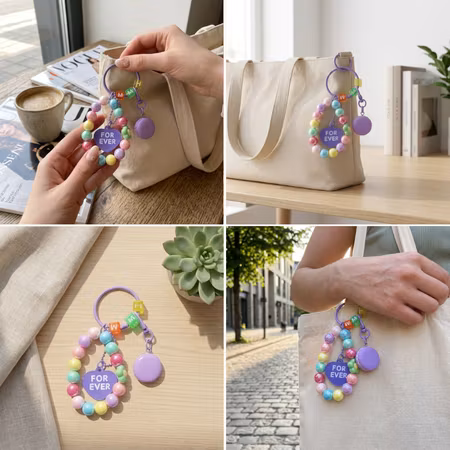 Purple Macaron Bracelet – mobilhänge & Bag Charm