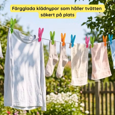 Färgglada klädnypor – tvättklämmor för färgkodning och sortering 24-pack & 48-pack