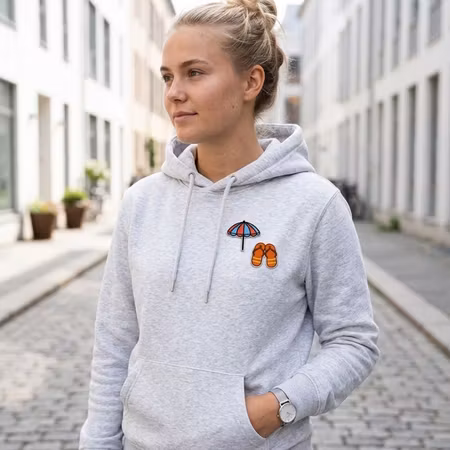 Tygmärken sommar 6-pack – broderade strykmärken med strandmotiv