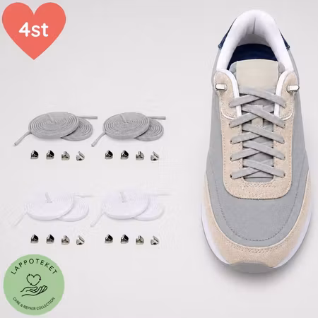 Elastiska skosnören 4-pack i flera färger – knytfria med metallfästen