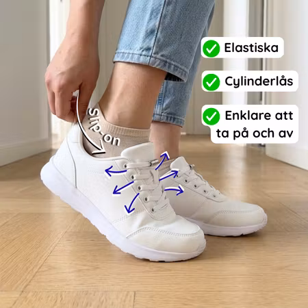 Elastiska Lazy skosnören – cylinderlås i flera färger