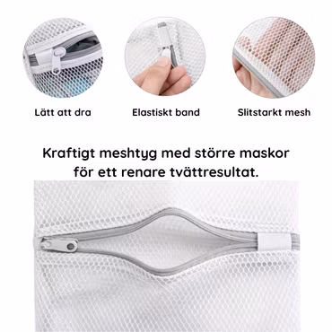 Tvättpåsar 3-pack - Slitstarka tvättnät för skonsam tvätt