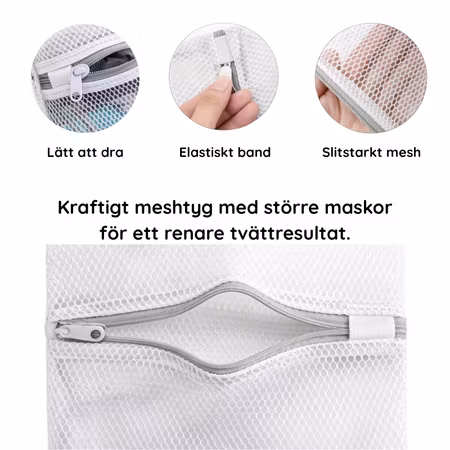 Tvättpåsar 3-pack - Slitstarka tvättnät för skonsam tvätt