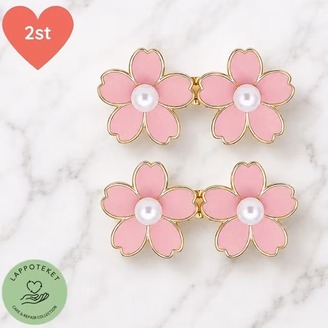 Rosa justerbara midjespännen 2-pack i blomdesign