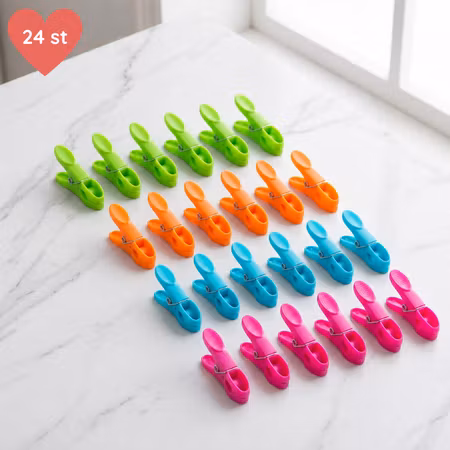 Färgglada klädnypor – tvättklämmor för färgkodning och sortering 24-pack & 48-pack