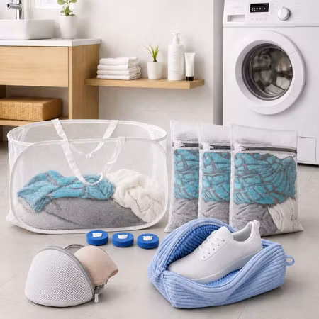 Tvättpaket Large – komplett tvättset med tvättkorg, tvättpåsar & tvättbollar