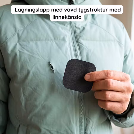 Självhäftande lagningslapp på rulle 2m - svart, tygmaterial med linnekänsla