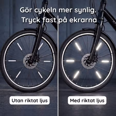 Ekerreflexer i färg 12-pack – dekorativa cykelreflexer