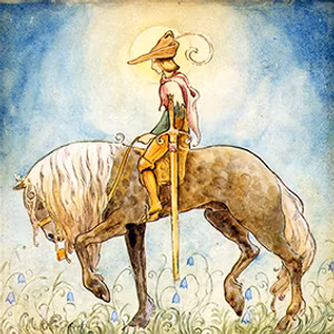 PRINS TILL HÄST I MÅNLJUS