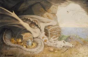 DEN DÖDA DRAKEN VAKAR ÖVER SKATTKISTOR