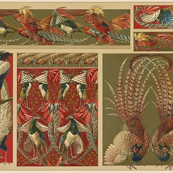 PÅFÅGEL Jugend Ornament SEDER