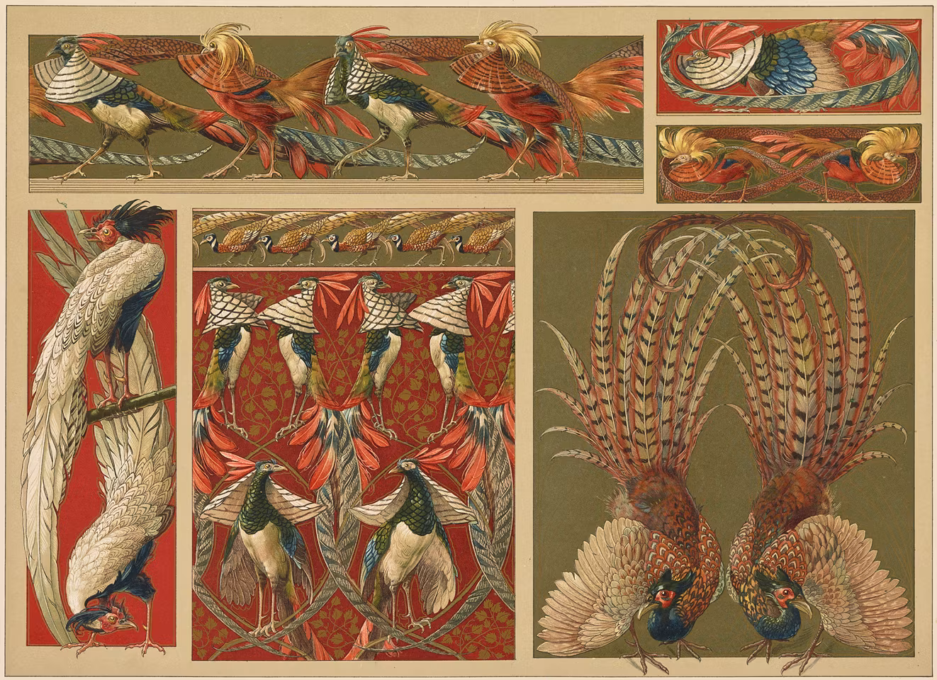 PÅFÅGEL Jugend Ornament SEDER