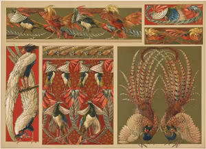 PÅFÅGEL Jugend Ornament SEDER