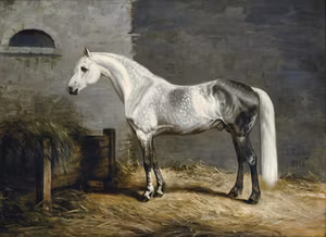 HÄSTEN GRANIT av ALEXANDER CHIRKIN Oljetryck