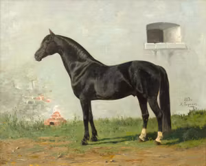 HÄST PORTRÄTT av ALEXANDER CHIRKIN Oljetryck