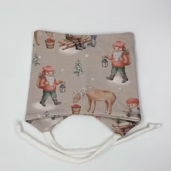 Knytelue med nisser, str.0-4mndr