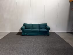 Begagnad tresitsig soffa från IKEA, "Ektorp" mörkgrön