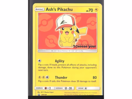 Ash's Pikachu - SM109 - SM Black Star Promos