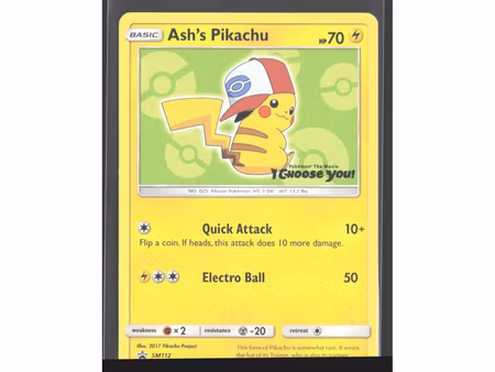 Ash's Pikachu - SM112 - SM Black Star Promos