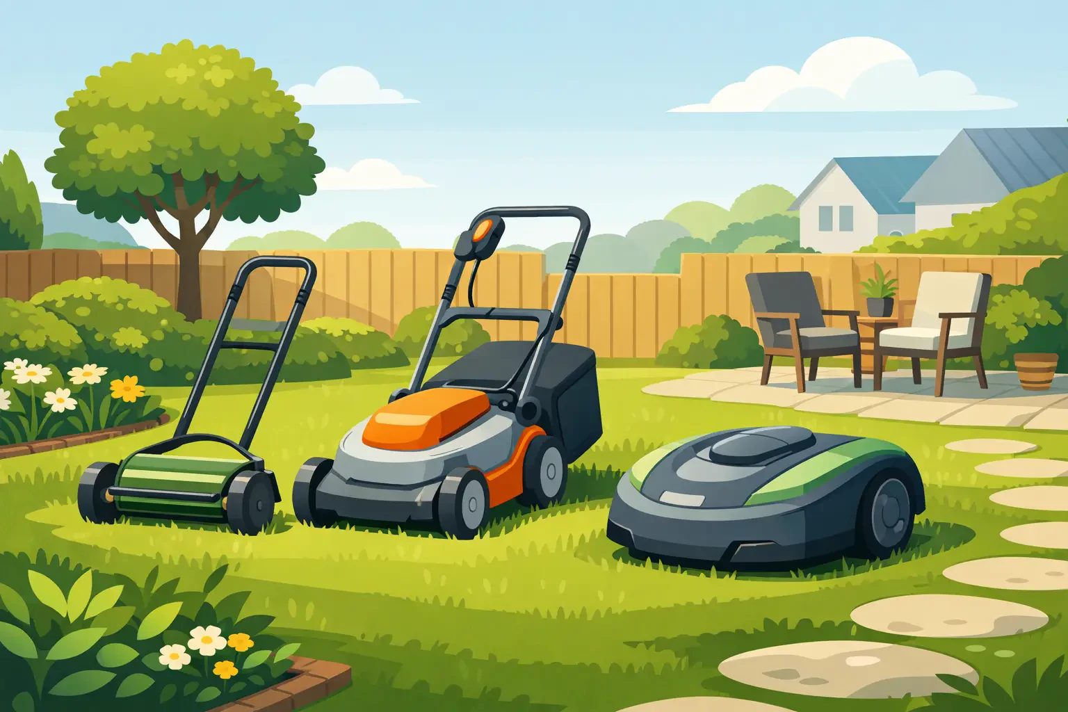 Vilken gräsklippare passar liten trädgård?