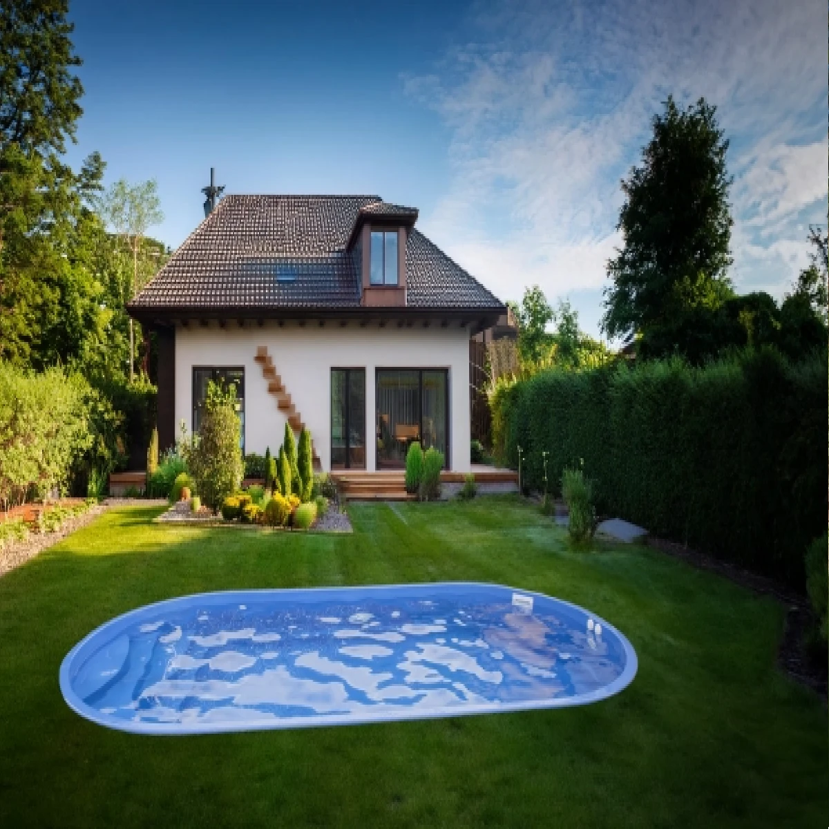 Glasfiberpool Ikaros - en lyxig poollösning för alla trädgårdar