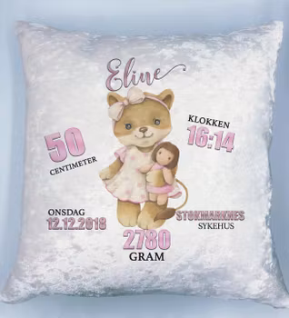 Fødselspute - Løve (rosa)