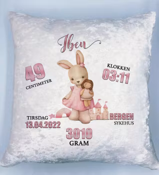 Fødselspute - Kanin med slott