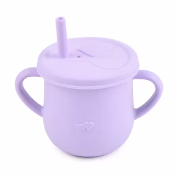 Babykopp med sugerør- Lilla