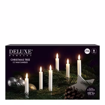 Juletrelys 6 stk, hvit