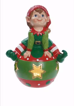 Alv på julekule med LED- 24 cm