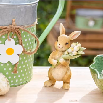 Kanin med blomster - 11 cm