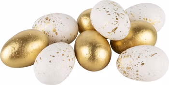 Pose med egg - gull/hvit