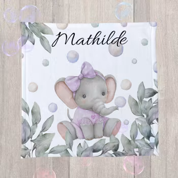 Vaskeklut - elefant blåser bobler (lilla)