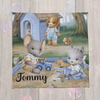 Vaskeklut - gutter leker ute