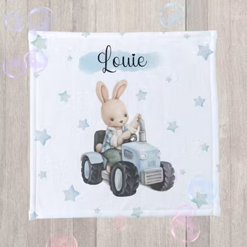 Vaskeklut - kanin kjører traktor