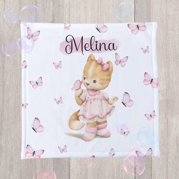 Vaskeklut - katt med sommerfugler