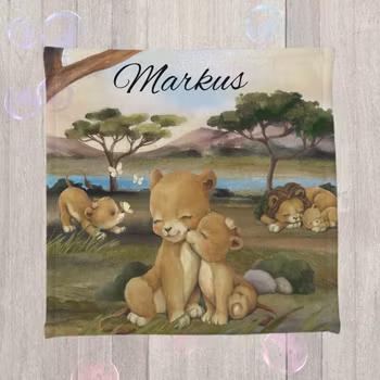 Vaskeklut - Løver med bakgrunn