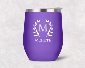 Termokopp (eggformet) - Monogram krans