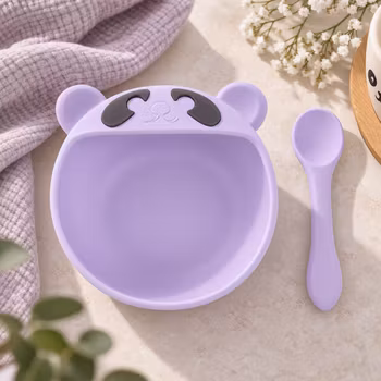 Babyskål med skje- Lilla