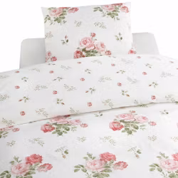 New Dawn Bäddset Blommor Rosa Enkeltäcke 150x210 Borganäs of Sweden