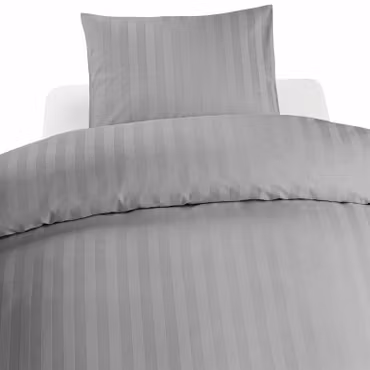 Hotell Bäddset Satin Ljusgrå Enkeltäcke 150x210 Borganäs of Sweden
