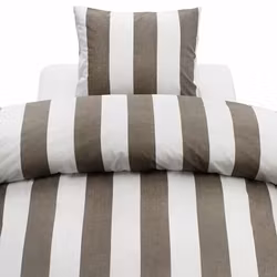 Block Stripe Bäddset Brun Randigt Enkeltäcke 150x210 Borganäs of Sweden