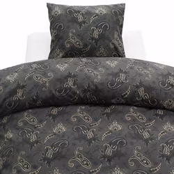 Tilly Bäddset Svart Paisley Enkeltäcke 150x210 Borganäs of Sweden