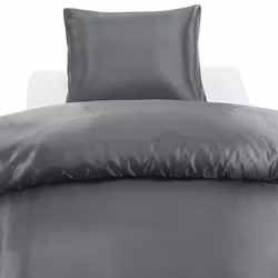 Glamoursatin Bäddset Antracite Enkeltäcke 150x210 Harmony