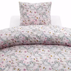 Enhörning Bäddset Rosa Barn Enkeltäcke 150x210 Borganäs of Sweden