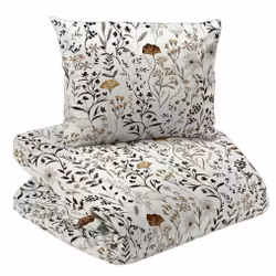 Cecilia Påslakanset Beige Enkeltäcke 150x210 Redlunds