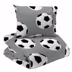 Fotboll Bäddset Grå Barn Enkeltäcke 150x210 Redlunds