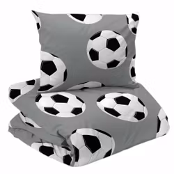 Fotboll Påslakanset Grå Barn Enkeltäcke 150x210 Redlunds